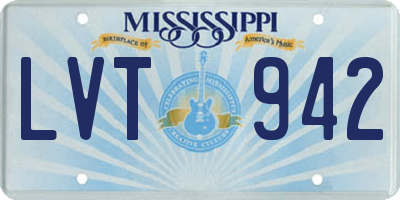 MS license plate LVT942