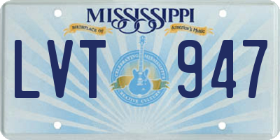 MS license plate LVT947