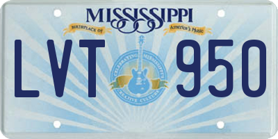 MS license plate LVT950