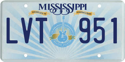 MS license plate LVT951