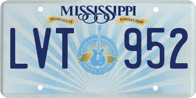 MS license plate LVT952