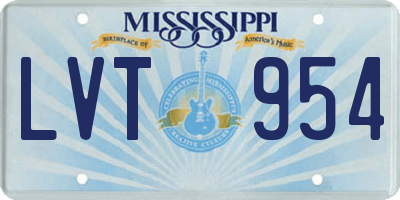 MS license plate LVT954