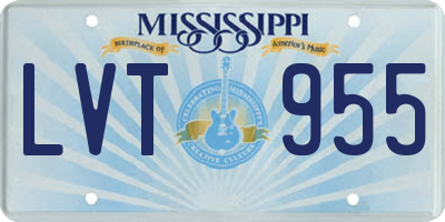 MS license plate LVT955