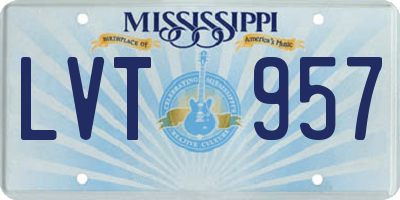 MS license plate LVT957