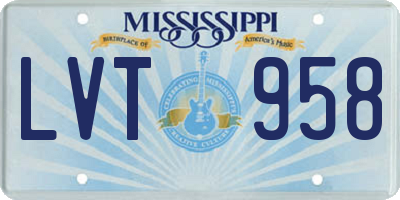 MS license plate LVT958