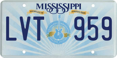 MS license plate LVT959