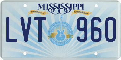 MS license plate LVT960