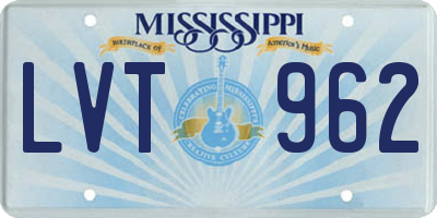 MS license plate LVT962