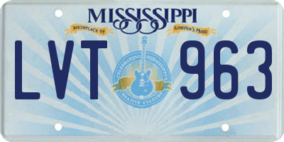 MS license plate LVT963