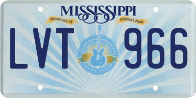 MS license plate LVT966