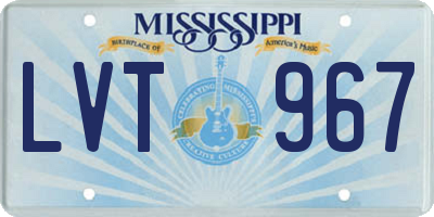 MS license plate LVT967