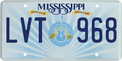 MS license plate LVT968
