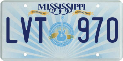 MS license plate LVT970