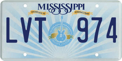 MS license plate LVT974