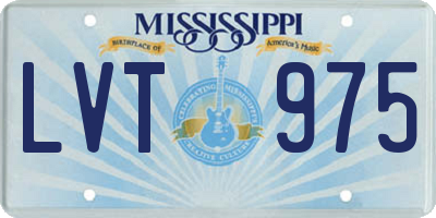 MS license plate LVT975