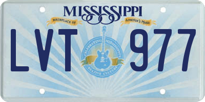 MS license plate LVT977