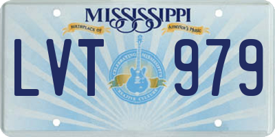MS license plate LVT979