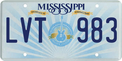 MS license plate LVT983