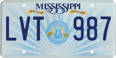 MS license plate LVT987