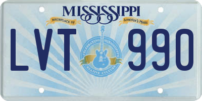 MS license plate LVT990