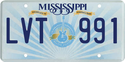 MS license plate LVT991