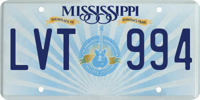 MS license plate LVT994