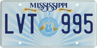 MS license plate LVT995