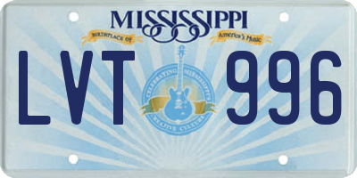 MS license plate LVT996