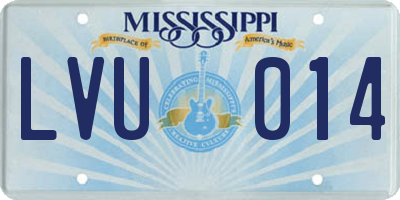 MS license plate LVU014