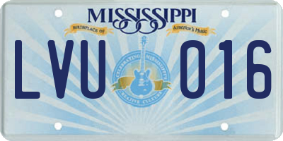 MS license plate LVU016