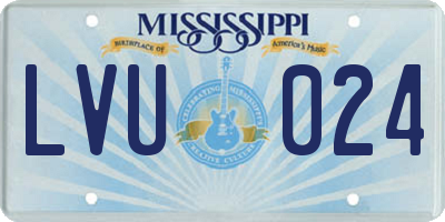 MS license plate LVU024