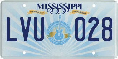 MS license plate LVU028