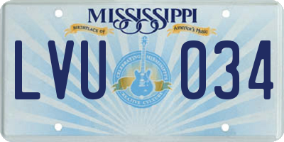 MS license plate LVU034