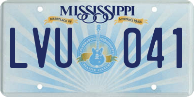 MS license plate LVU041