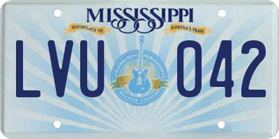 MS license plate LVU042