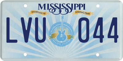 MS license plate LVU044