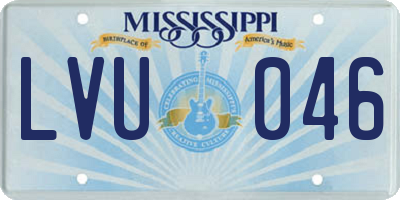 MS license plate LVU046