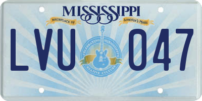 MS license plate LVU047