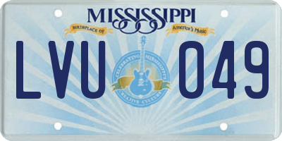 MS license plate LVU049