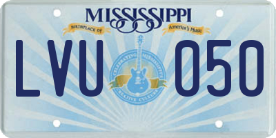 MS license plate LVU050