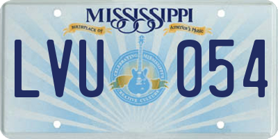 MS license plate LVU054