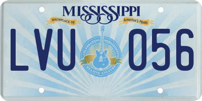 MS license plate LVU056
