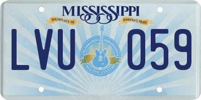 MS license plate LVU059