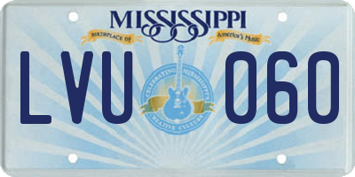MS license plate LVU060