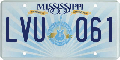 MS license plate LVU061