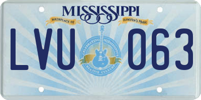MS license plate LVU063