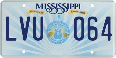 MS license plate LVU064