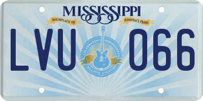 MS license plate LVU066