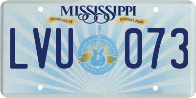 MS license plate LVU073