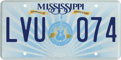 MS license plate LVU074
